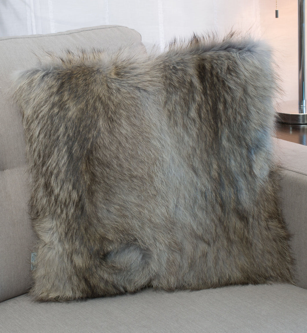 Pillow, Dyed Raccoon Fur